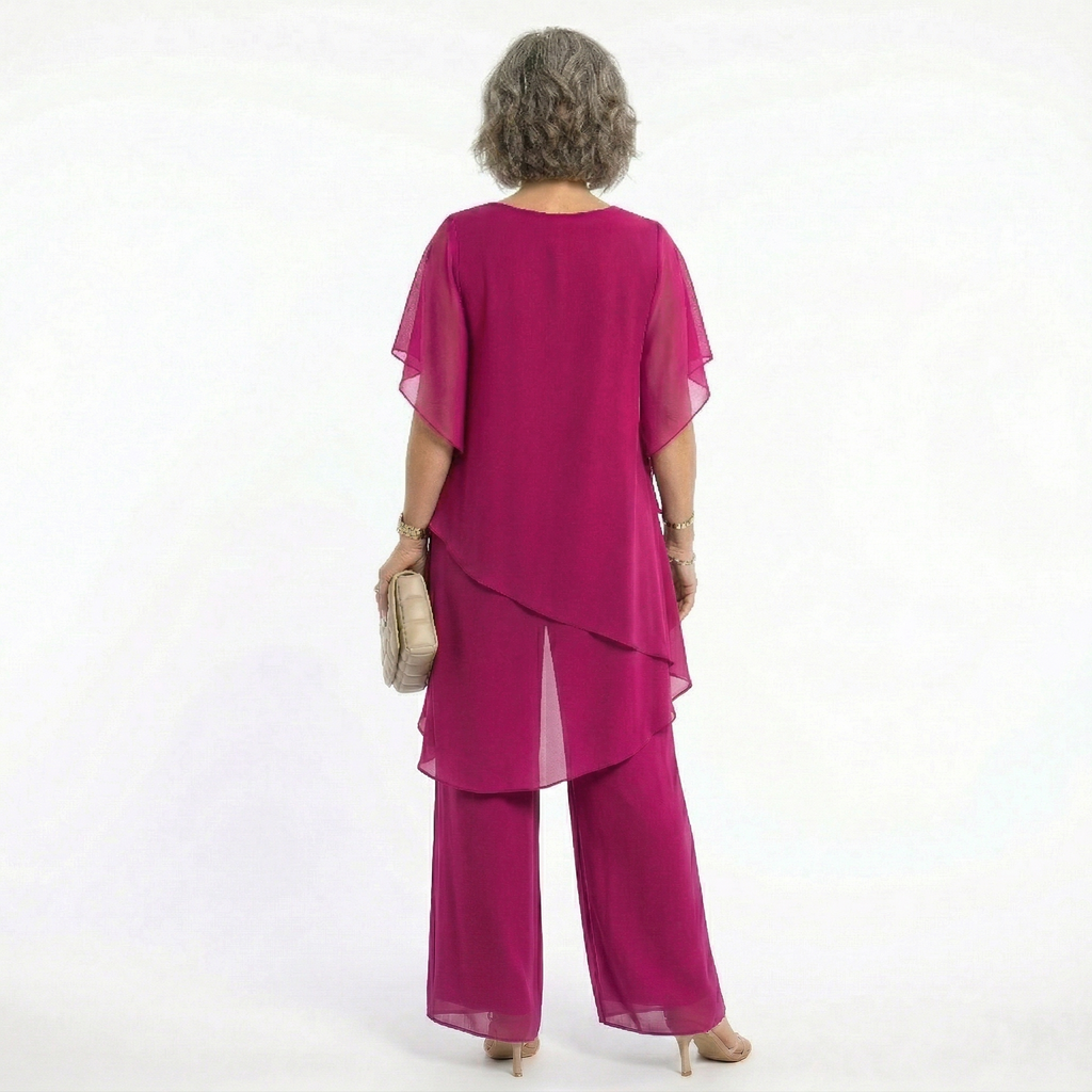 Conjunto Elegante de Ceremonia Mujer Túnica Asimétrica | Ainhoa