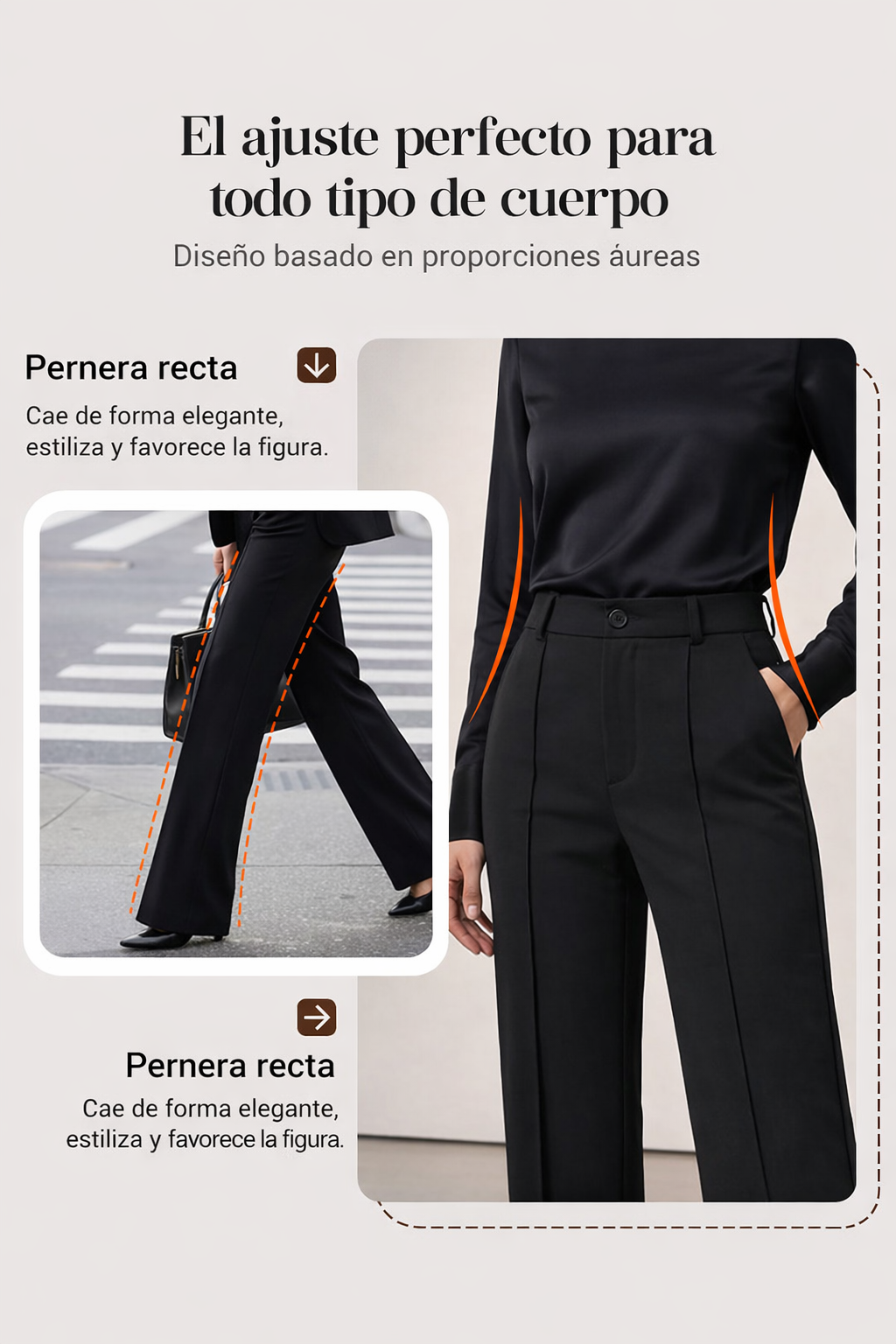 Pantalones de traje de mujer de cintura alta | Sandra