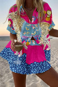 Conjunto Camisa y Short lino Estampado Verano Playa | Marbella 2.0