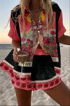 Conjunto Camisa y Short lino Estampado Verano Playa | Marbella 2.0