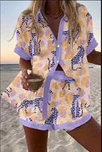 Conjunto Camisa y Short lino Estampado Verano Playa | Marbella 2.0