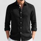 Camisa de Lino Hombre de Manga Larga con Cuello Abierto | Alvaro