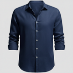 Camisa de Lino Hombre de Manga Larga con Cuello Abierto | Alvaro