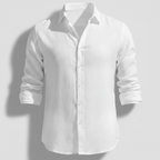Camisa de Lino Hombre de Manga Larga con Cuello Abierto | Alvaro