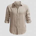 Camisa de Lino Hombre de Manga Larga con Cuello Abierto | Alvaro