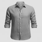 Camisa de Lino Hombre de Manga Larga con Cuello Abierto | Alvaro