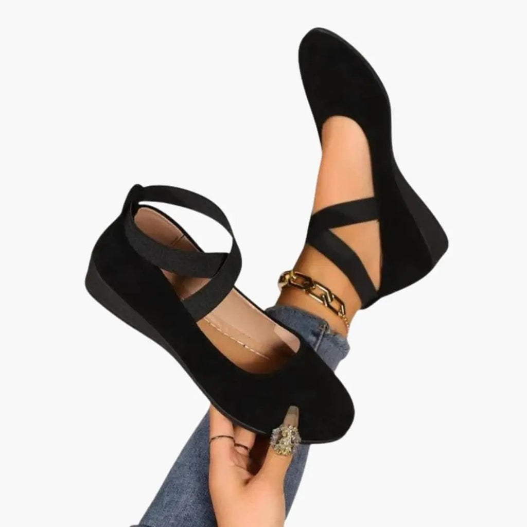 Ariadna | Bailarinas Mujer Tiras Cruzadas Elásticas Suela Plana | Ariadna