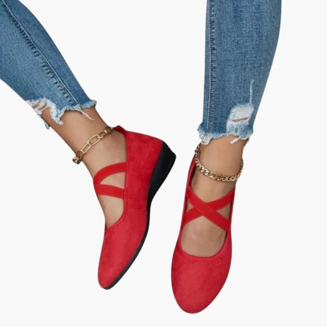 Ariadna | Bailarinas Mujer Tiras Cruzadas Elásticas Suela Plana | Ariadna