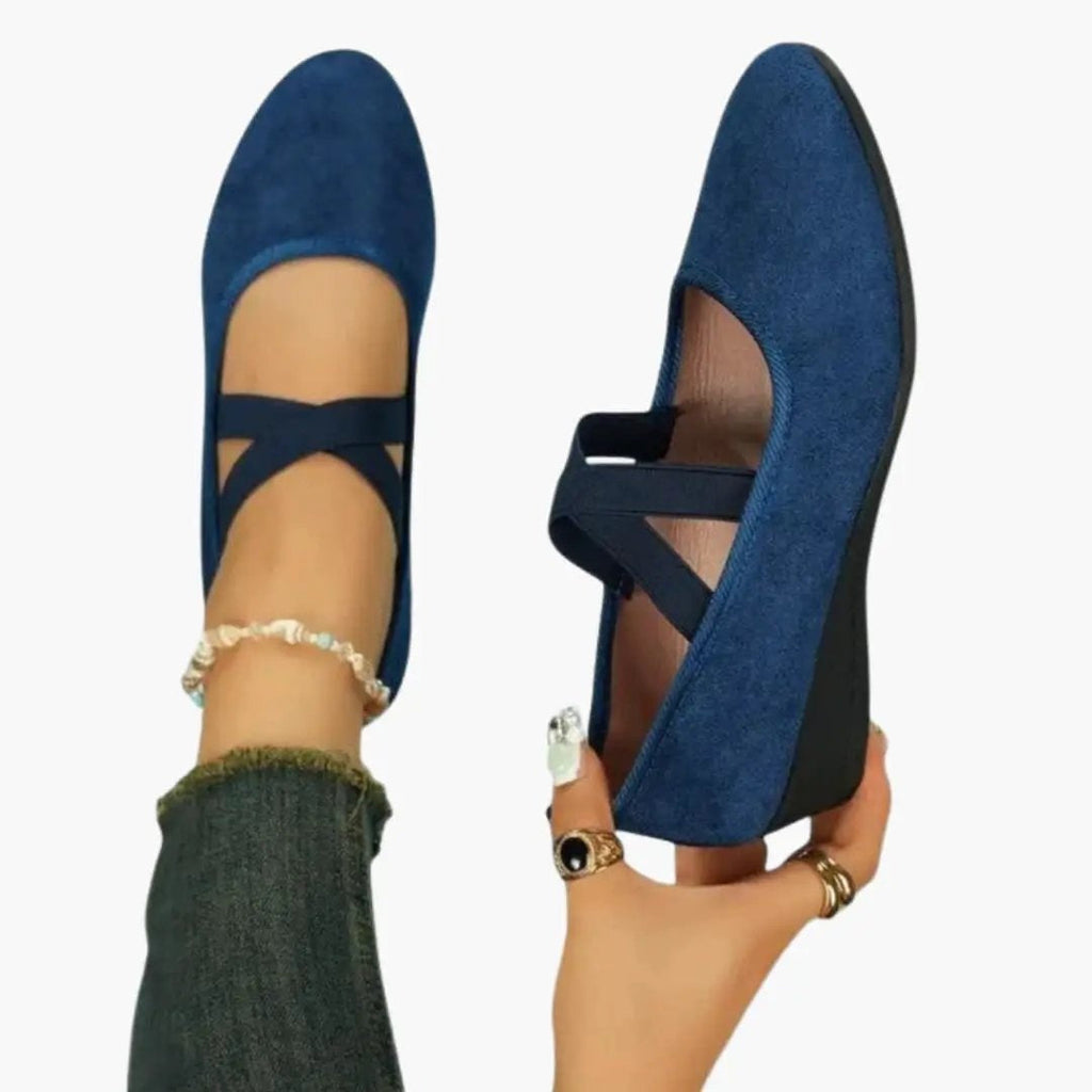 Ariadna | Bailarinas Mujer Tiras Cruzadas Elásticas Suela Plana | Ariadna