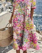 Vestido midi floral suelto y ligero | Elena