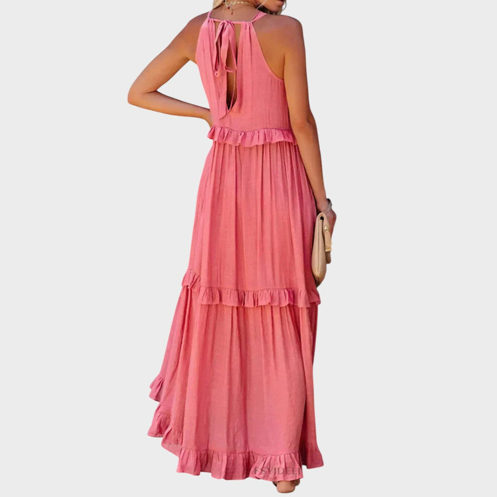 Vestido Sin Mangas Con Ribete De Volantes | Landry