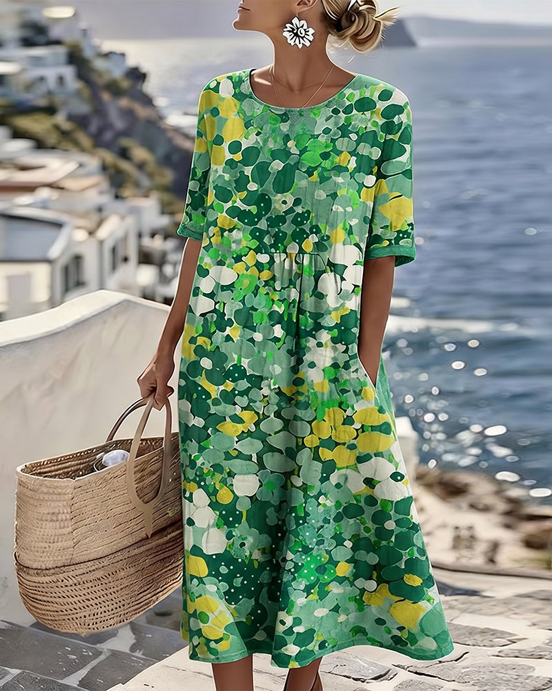 Vestido midi floral suelto y ligero | Elena
