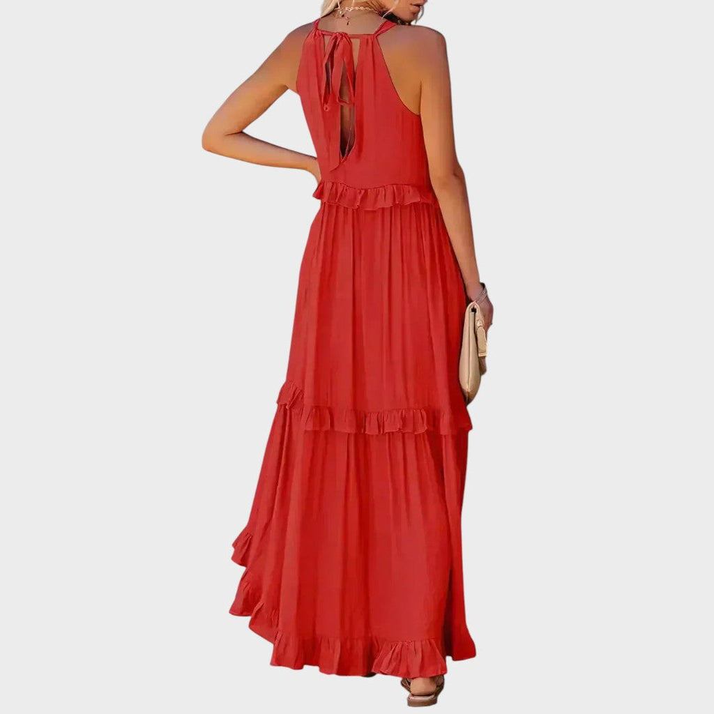 Vestido Sin Mangas Con Ribete De Volantes | Landry