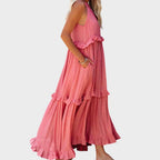 Vestido Sin Mangas Con Ribete De Volantes | Landry