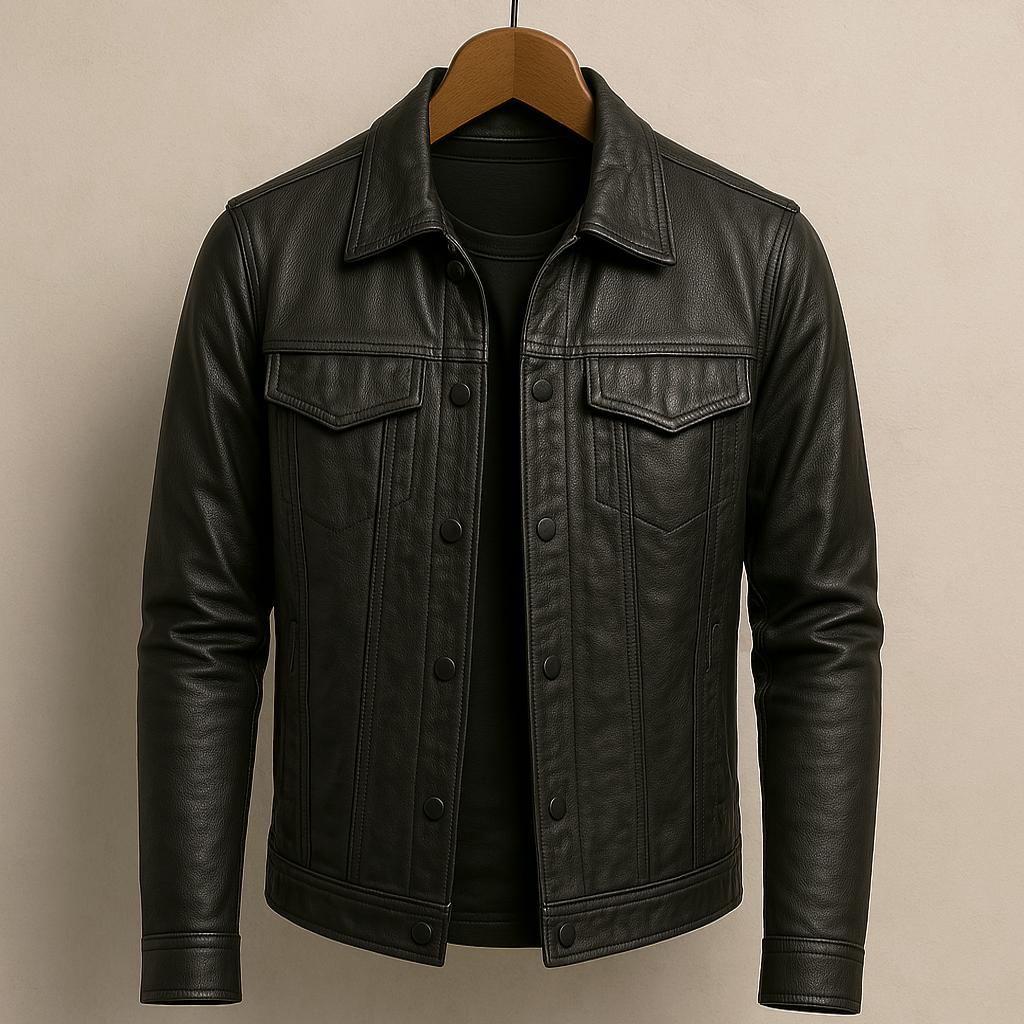 Chaqueta de Cuero Auténtico Hombre Ligera | Calvetti