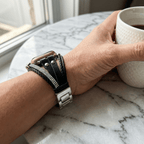 Pulsera Apple Watch de múltiples hileras, con strass y trenzado, para mujer, modelo Melona