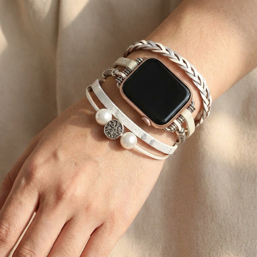 Pulsera trenzada de varios hilos para Apple Watch, con dije de árbol de la vida, para mujer, modelo Ténecia