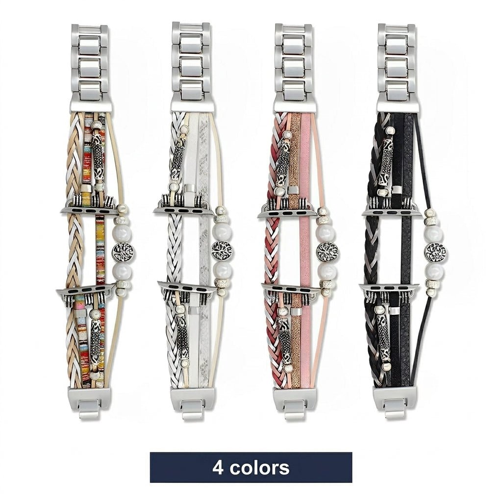 Pulsera trenzada de varios hilos para Apple Watch, con dije de árbol de la vida, para mujer, modelo Ténecia