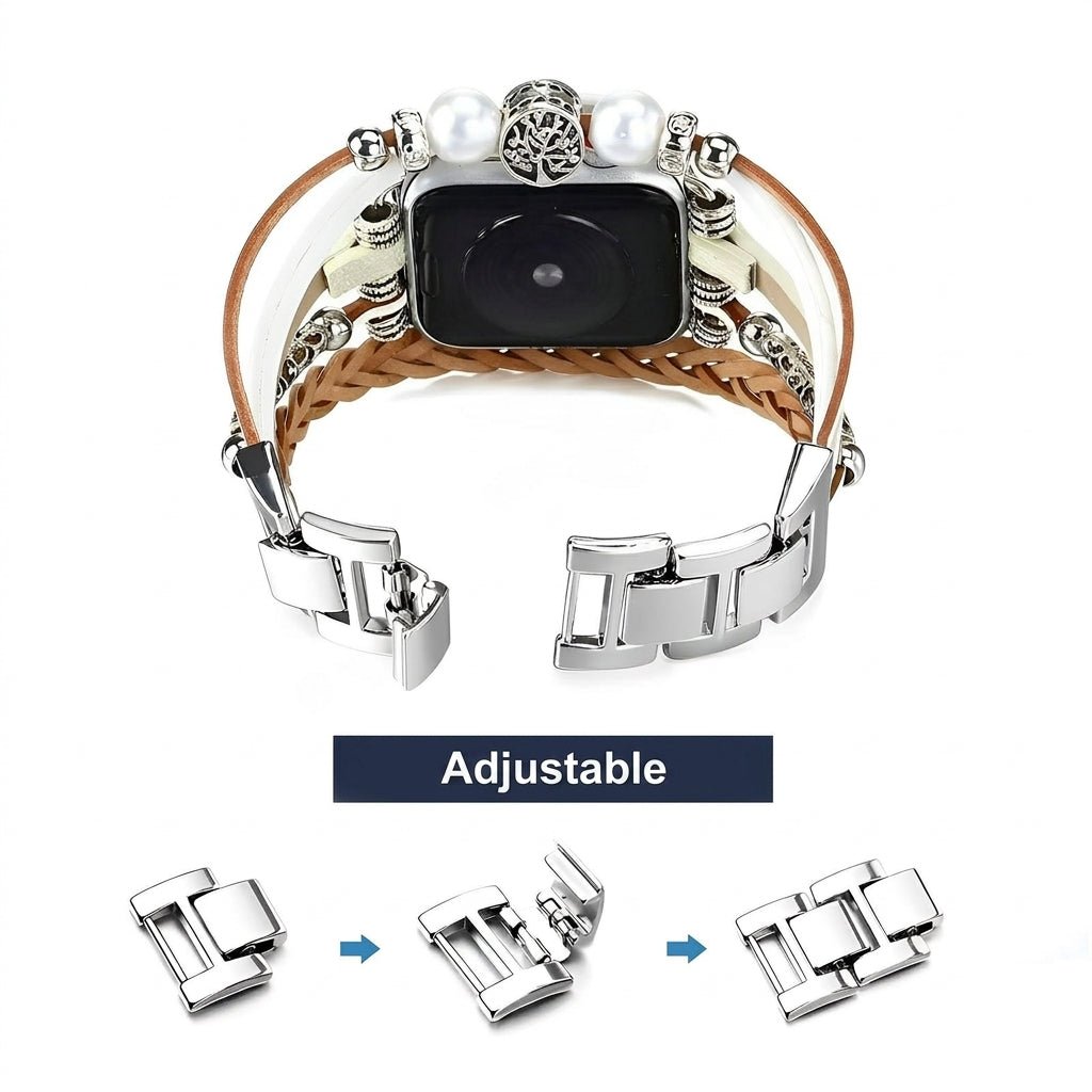 Pulsera trenzada de varios hilos para Apple Watch, con dije de árbol de la vida, para mujer, modelo Ténecia