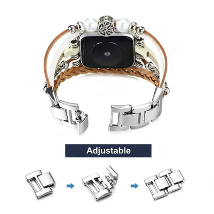 Pulsera trenzada de varios hilos para Apple Watch, con dije de árbol de la vida, para mujer, modelo Ténecia