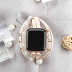 Pulsera Apple Watch de múltiples hileras, con strass y trenzado, para mujer, modelo Melona