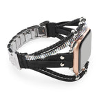 Pulsera Apple Watch de múltiples hileras, con strass y trenzado, para mujer, modelo Melona