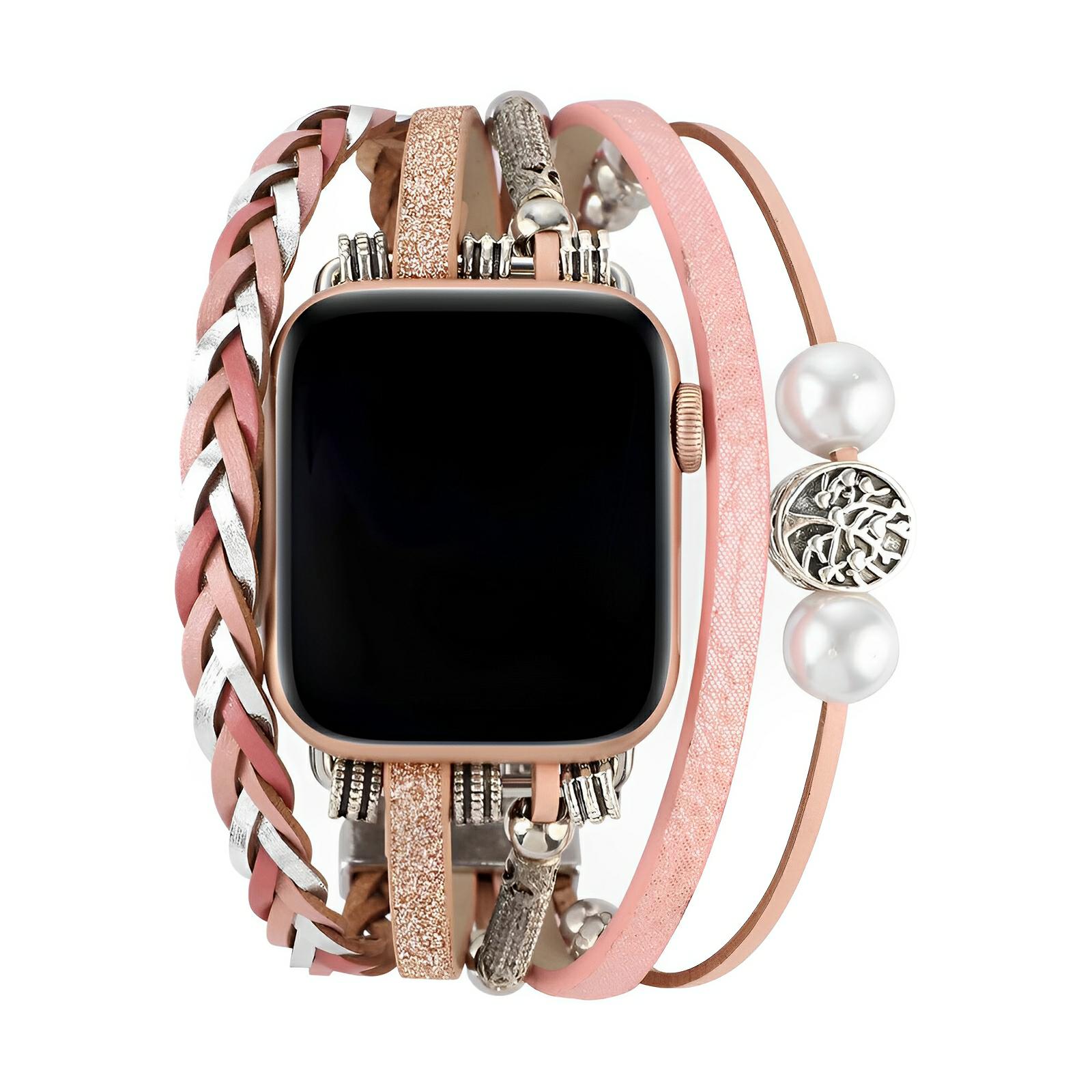 Pulsera trenzada de varios hilos para Apple Watch, con dije de árbol de la vida, para mujer, modelo Ténecia