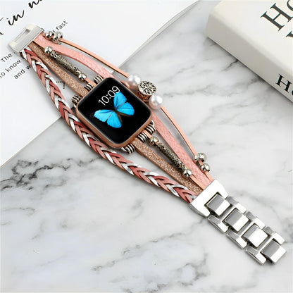 Pulsera trenzada de varios hilos para Apple Watch, con dije de árbol de la vida, para mujer, modelo Ténecia