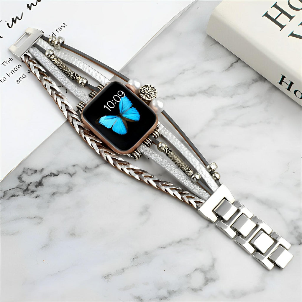 Pulsera trenzada de varios hilos para Apple Watch, con dije de árbol de la vida, para mujer, modelo Ténecia