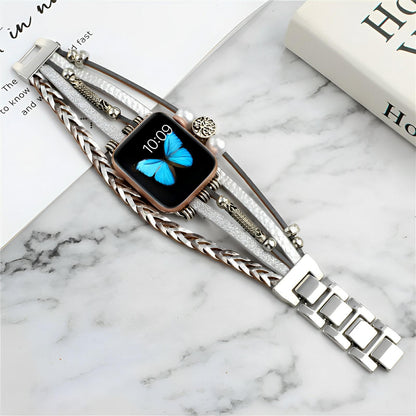 Pulsera trenzada de varios hilos para Apple Watch, con dije de árbol de la vida, para mujer, modelo Ténecia