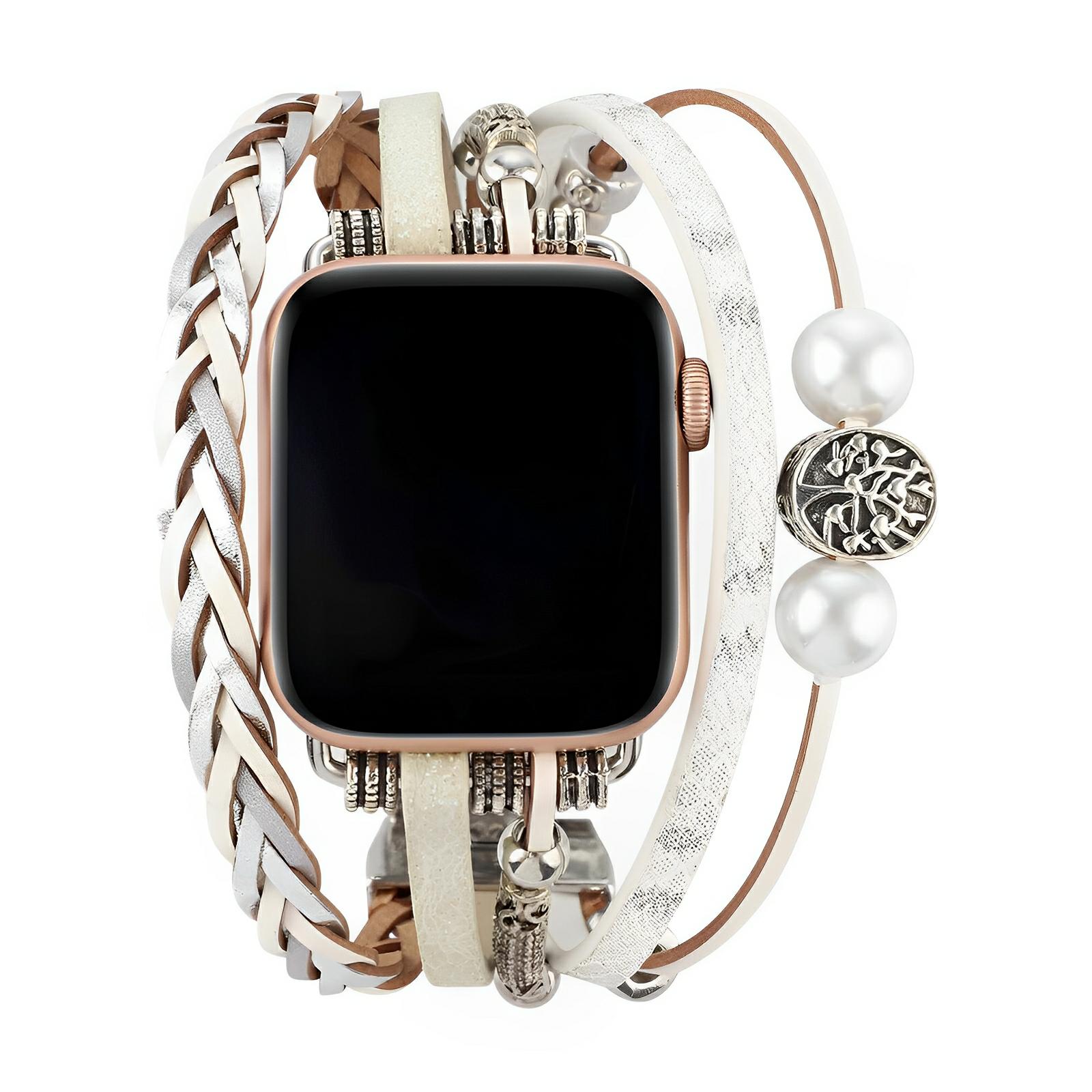 Pulsera trenzada de varios hilos para Apple Watch, con dije de árbol de la vida, para mujer, modelo Ténecia