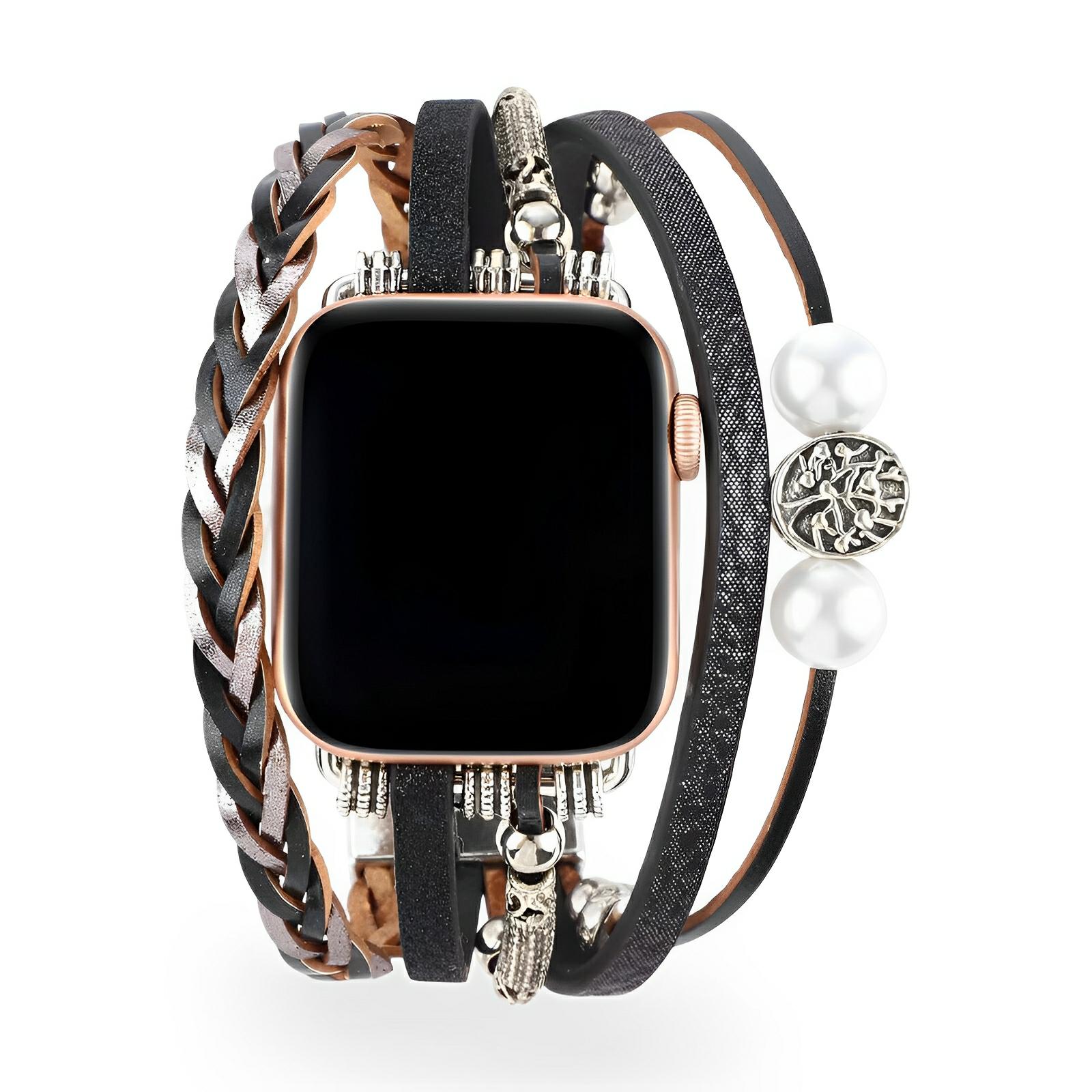 Pulsera trenzada de varios hilos para Apple Watch, con dije de árbol de la vida, para mujer, modelo Ténecia