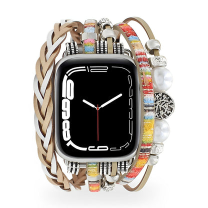 Pulsera trenzada de varios hilos para Apple Watch, con dije de árbol de la vida, para mujer, modelo Ténecia