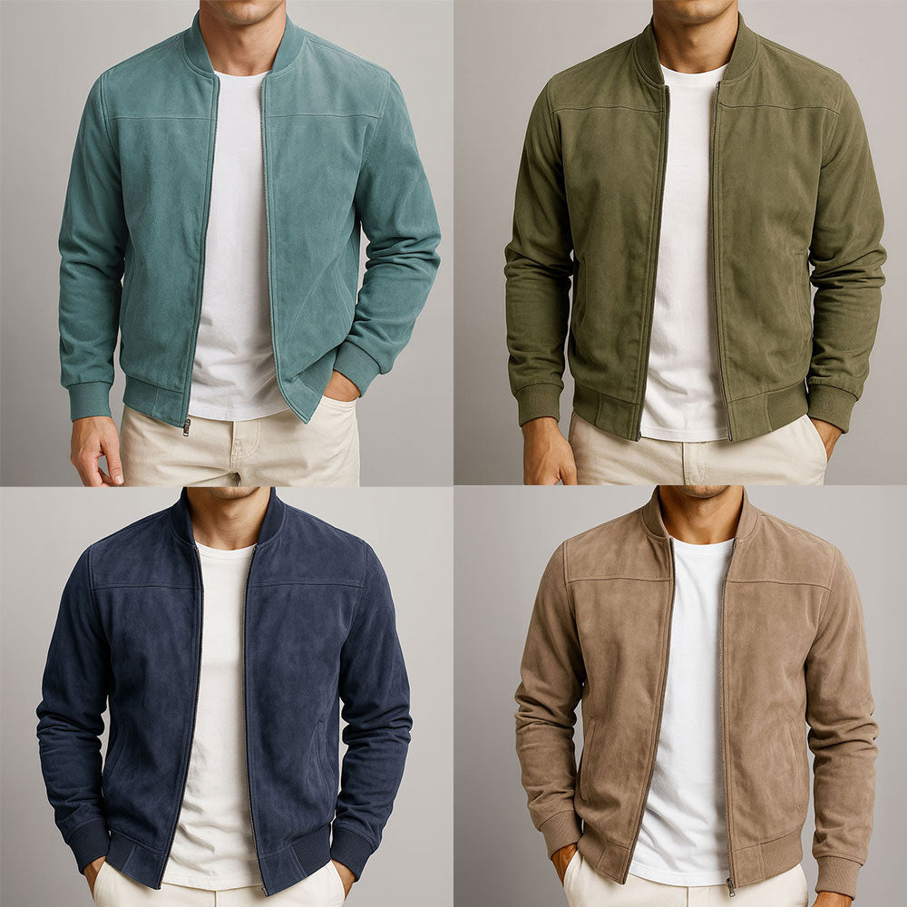 Chaqueta Hombre Estilo Urbano en Ante – Diseño Clásico y Versátil