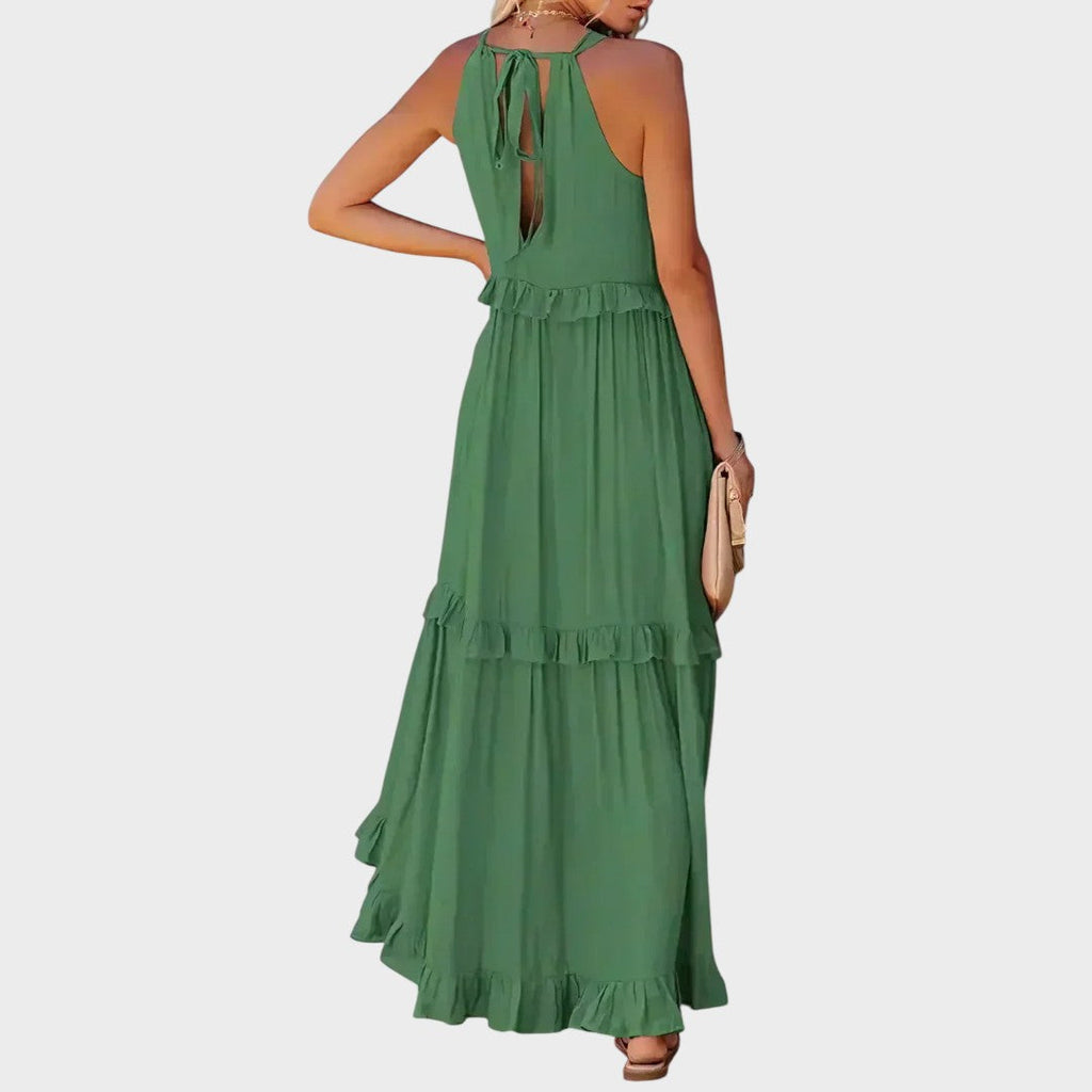 Vestido Sin Mangas Con Ribete De Volantes | Landry