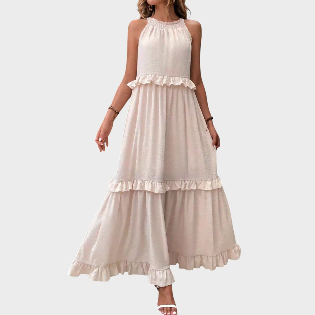 Vestido Sin Mangas Con Ribete De Volantes | Landry