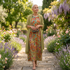 Vestido Invitada Invierno Midi Estampado Mujer con Duster a Juego | Cayetana