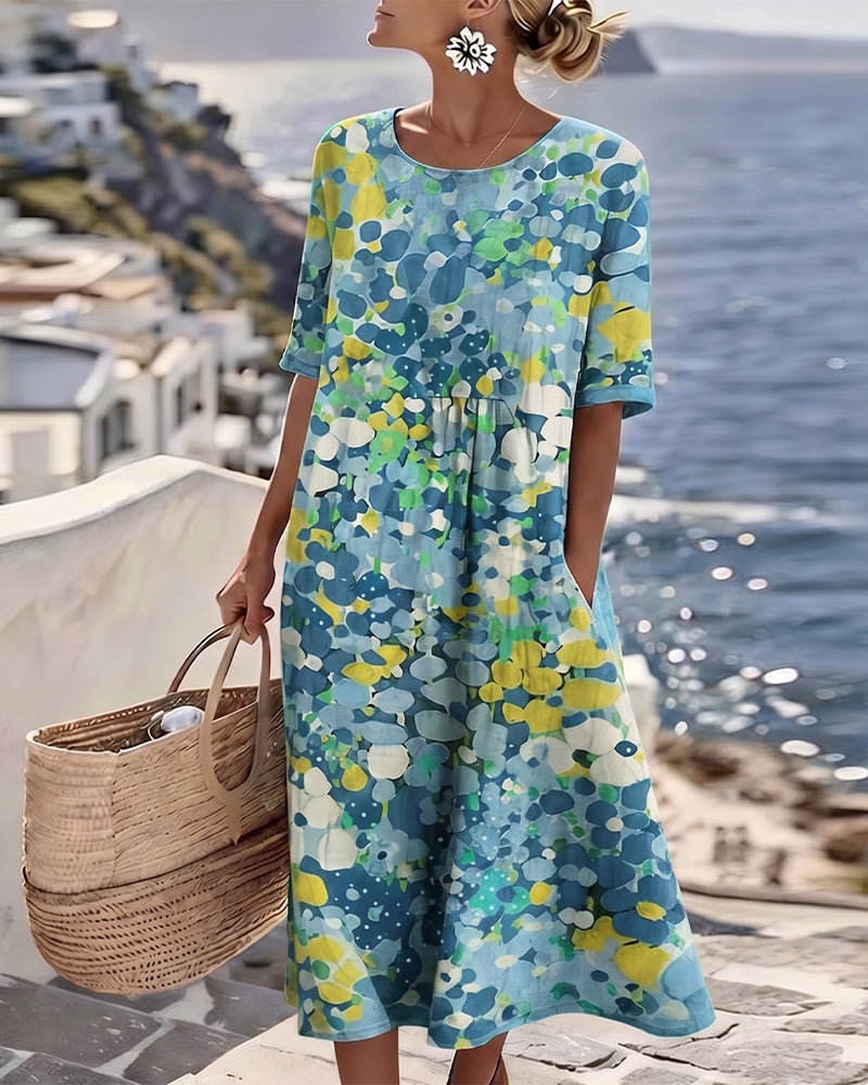 Vestido midi floral suelto y ligero | Elena