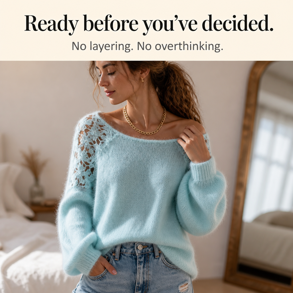 Jersey de Punto con Detalle de Encaje | Adela