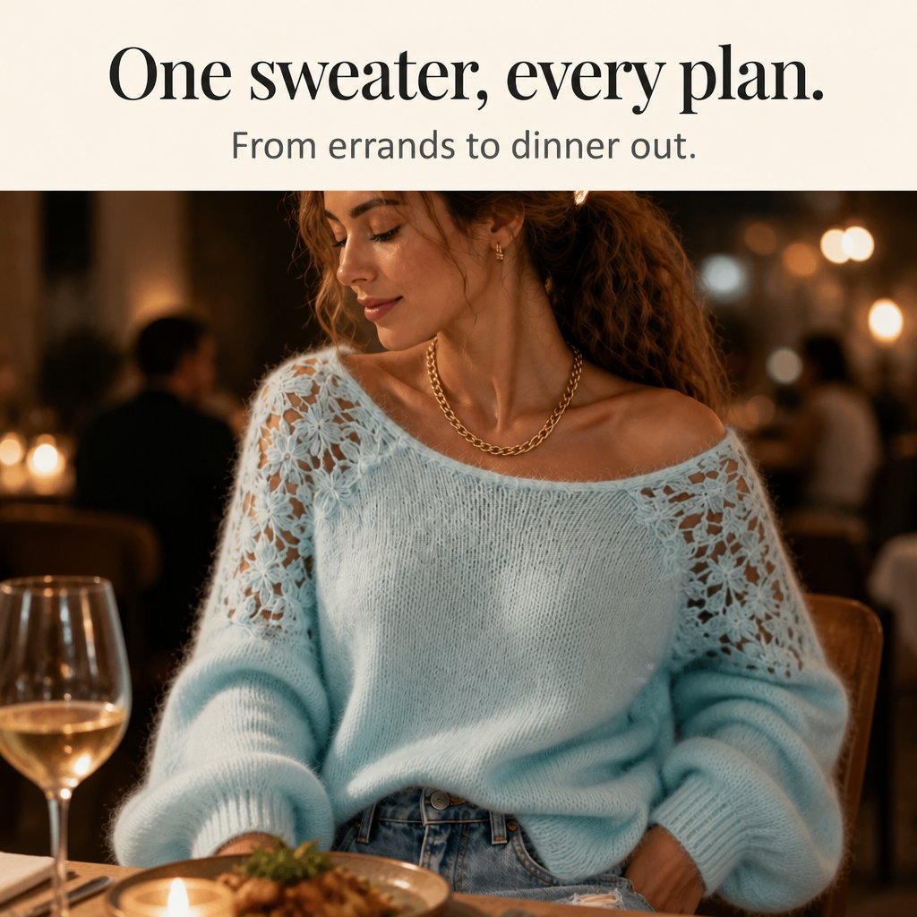 Jersey de Punto con Detalle de Encaje | Adela