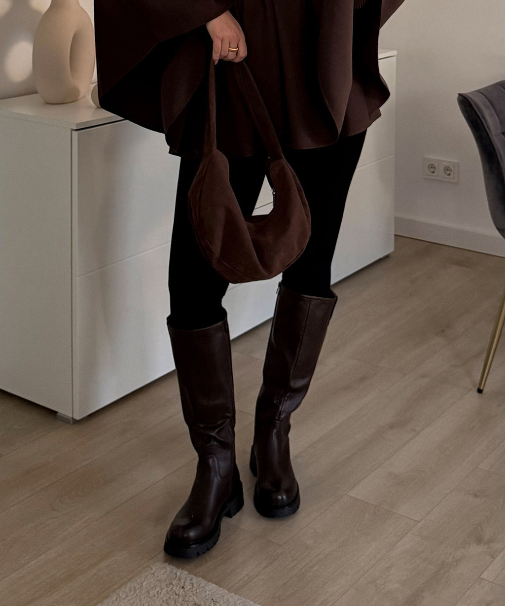 Botas Altas con Tacón Forradas Mujer | Chira Marrón