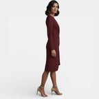 Vestido Midi Elegante Escote V Corte A Mujer | Luna Cruz