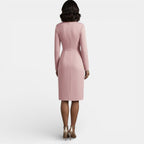 Vestido Midi Elegante Escote V Corte A Mujer | Luna Cruz
