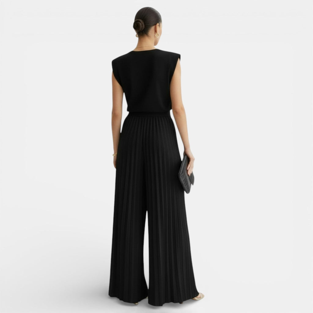 Conjunto Mujer sin Mangas con Pantalón Wide Leg | Adriana
