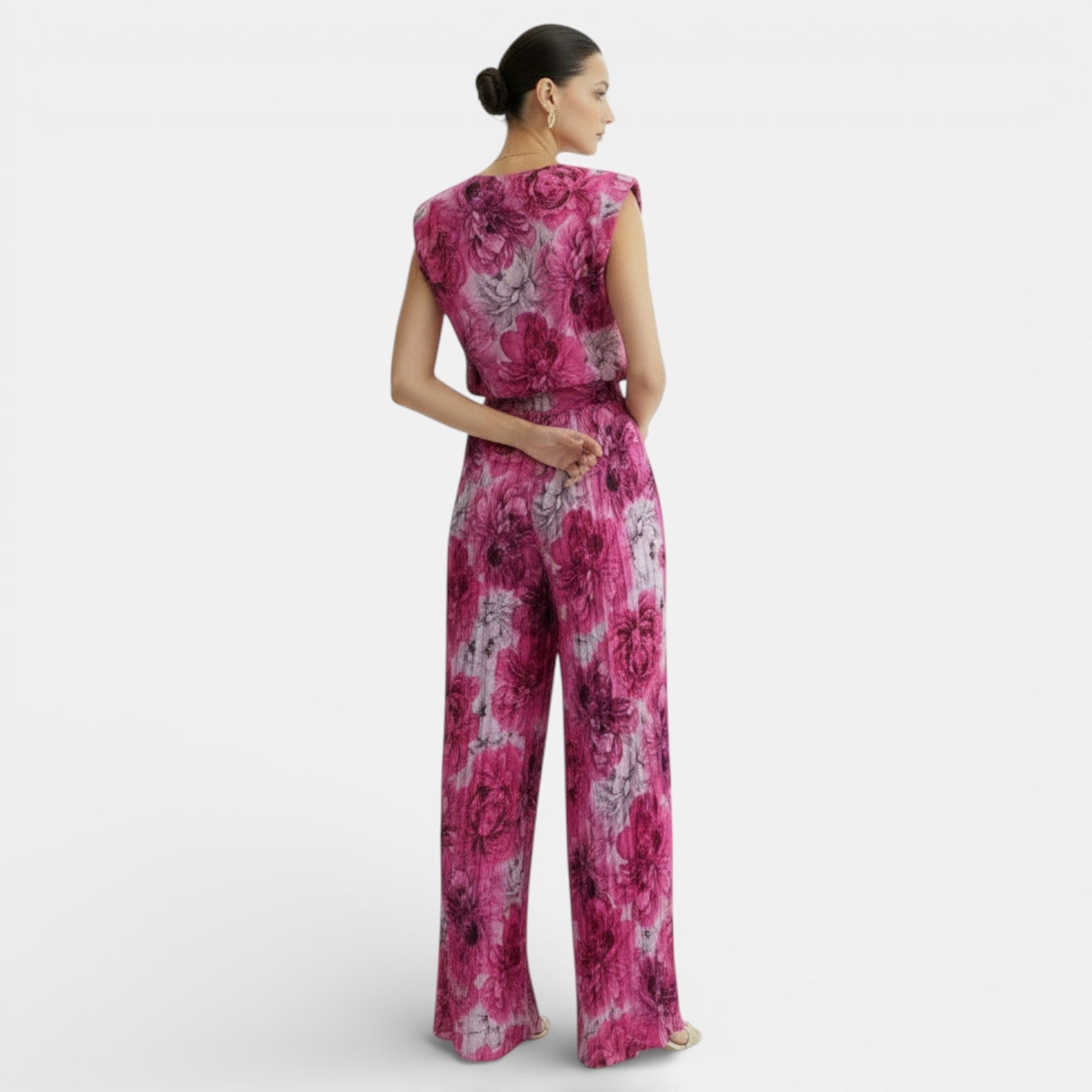 Conjunto Mujer sin Mangas con Pantalón Wide Leg | Adriana
