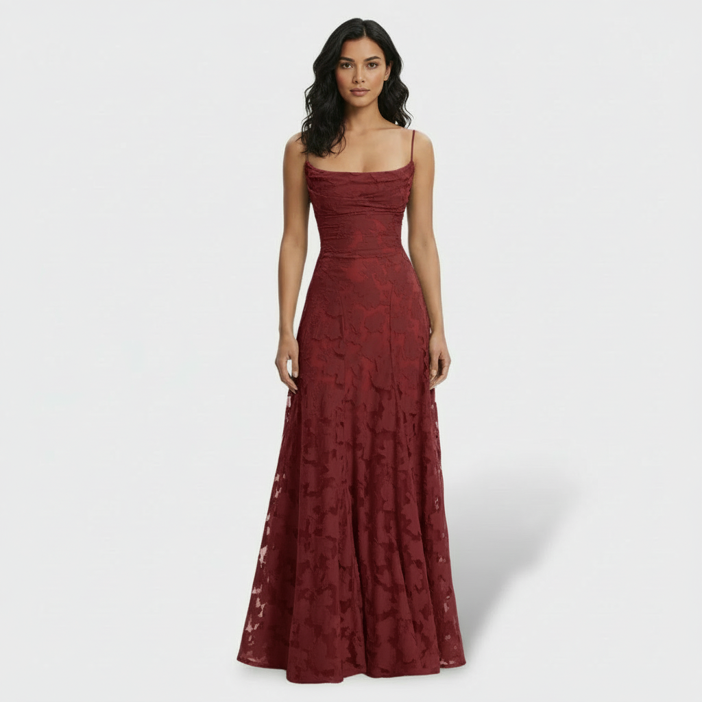 Vestido Largo Fiesta Mujer Floral Espalda Abierta | Sara