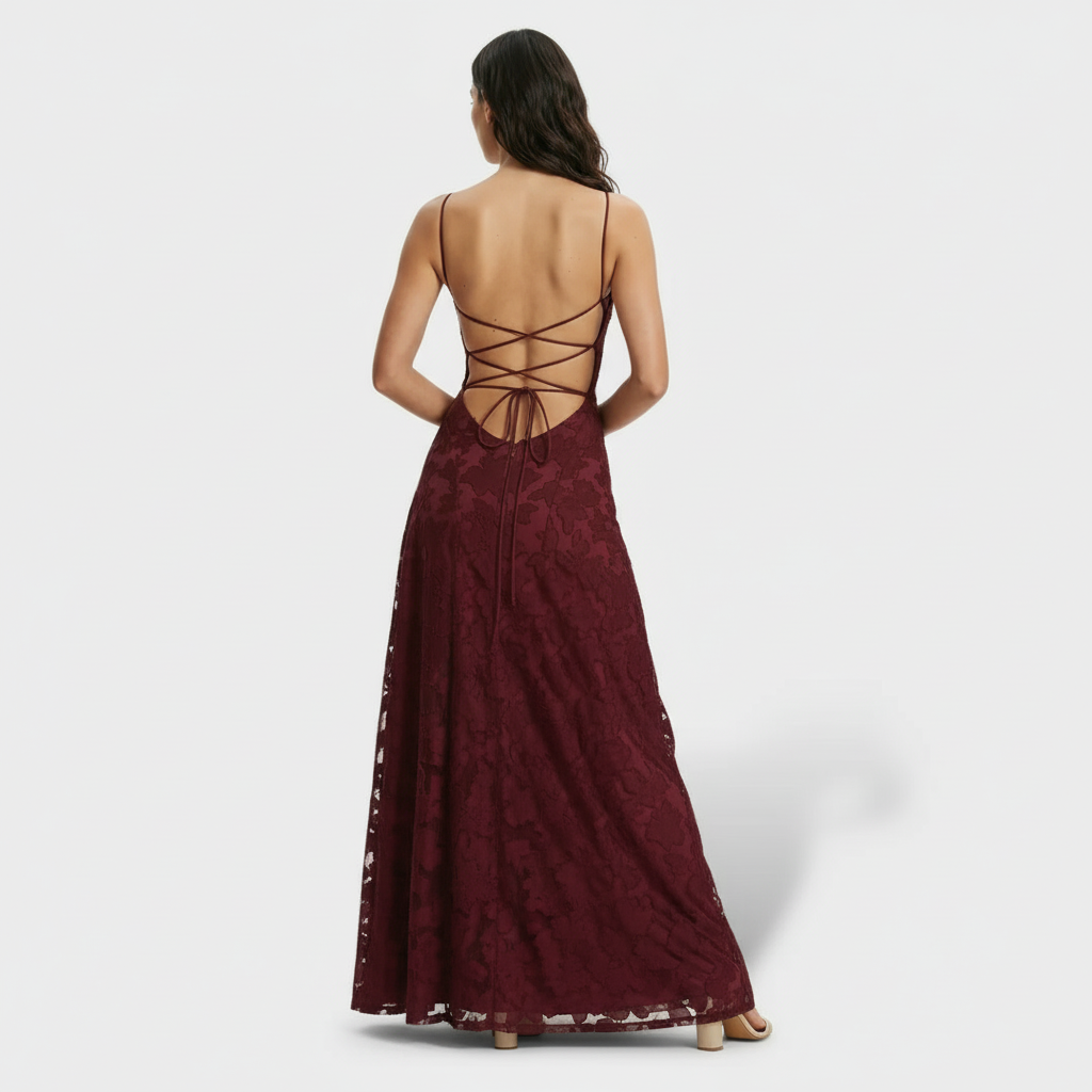 Vestido Largo Fiesta Mujer Floral Espalda Abierta | Sara