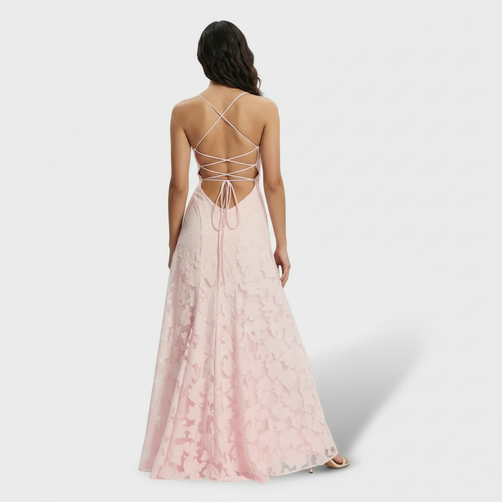 Vestido Largo Fiesta Mujer Floral Espalda Abierta | Sara