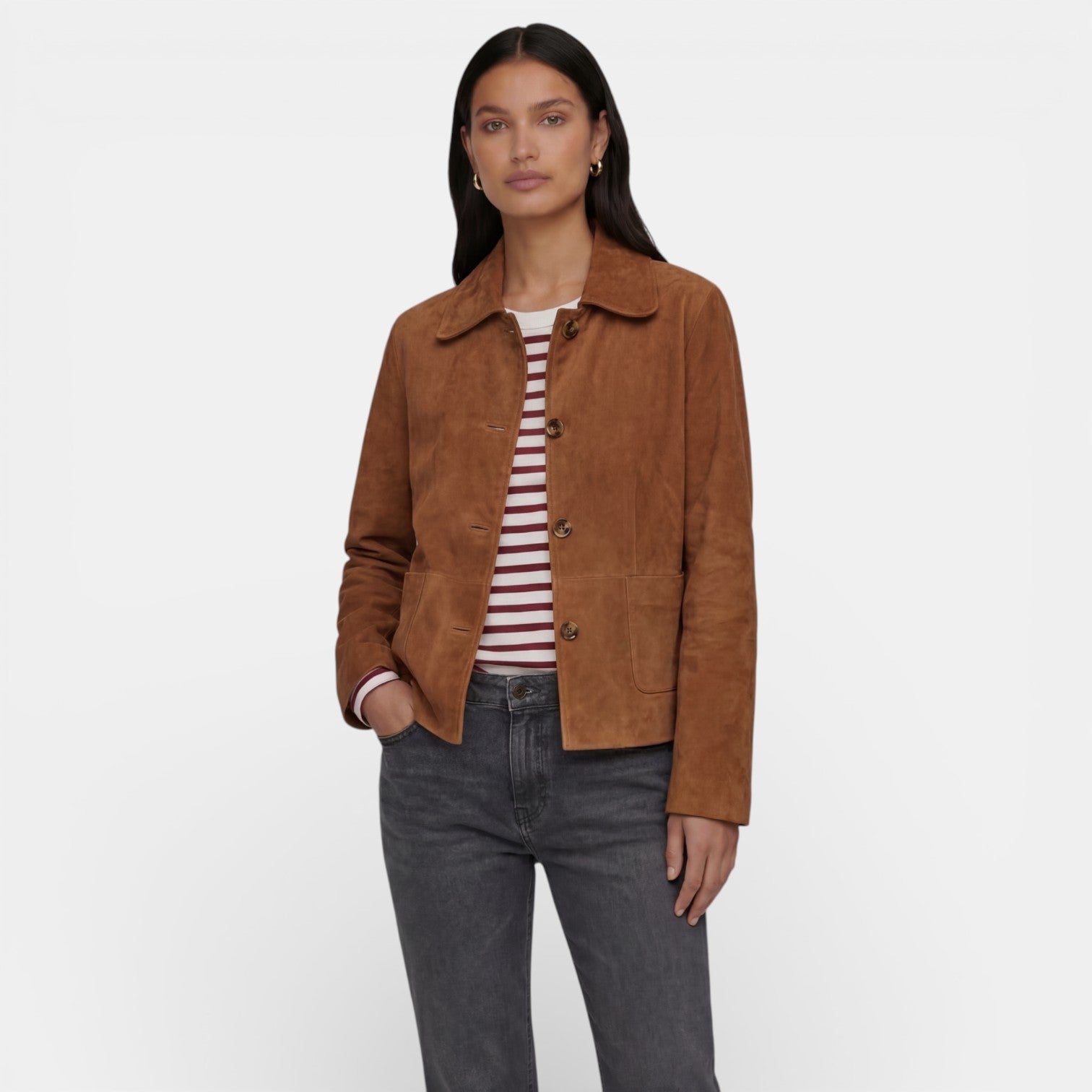 Chaqueta de Ante Marrón Mujer | Elena