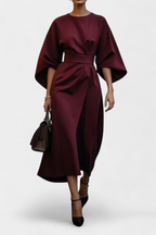 Vestido Manga Linterna Cintura Ajustada Mujer | Micaela